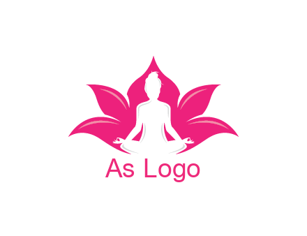 negative spacing meditating girl in lotus