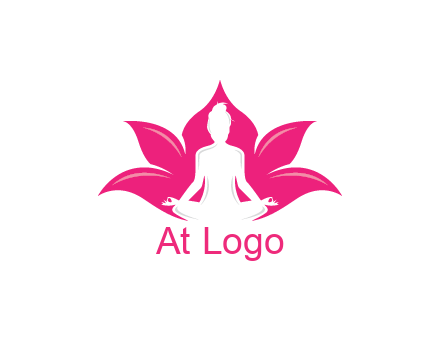 negative spacing meditating girl in lotus