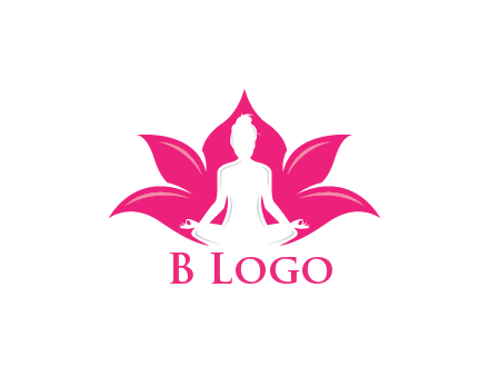 negative spacing meditating girl in lotus