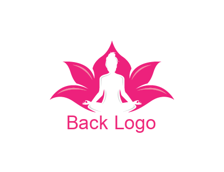 negative spacing meditating girl in lotus