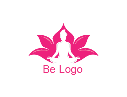 negative spacing meditating girl in lotus