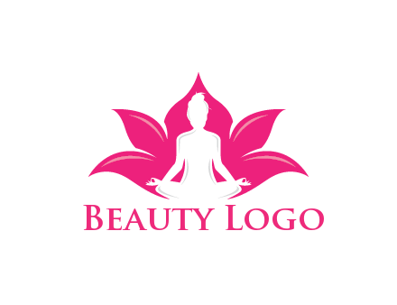 negative spacing meditating girl in lotus