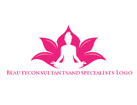 negative spacing meditating girl in lotus