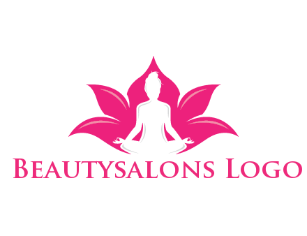 negative spacing meditating girl in lotus