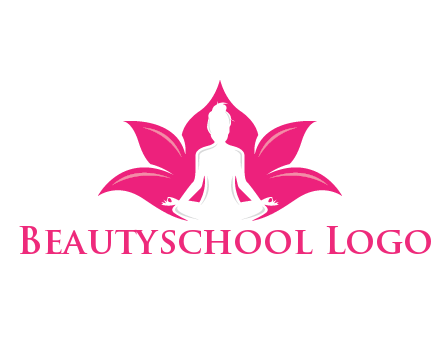 negative spacing meditating girl in lotus