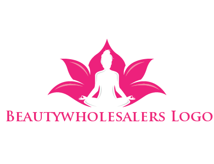 negative spacing meditating girl in lotus