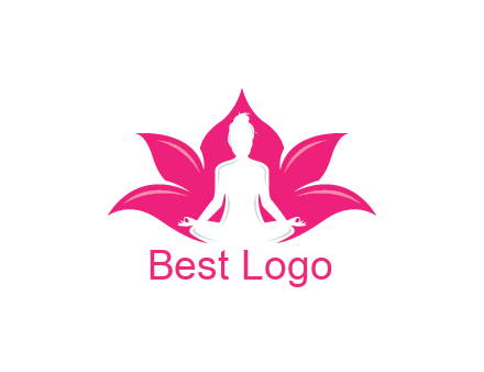 negative spacing meditating girl in lotus