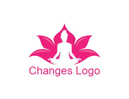 negative spacing meditating girl in lotus