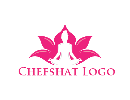 negative spacing meditating girl in lotus