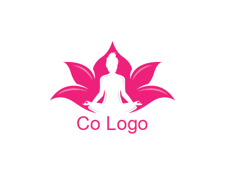 negative spacing meditating girl in lotus