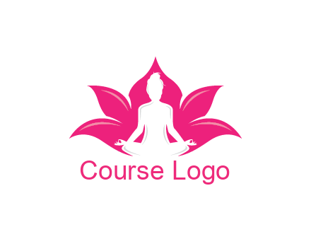 negative spacing meditating girl in lotus