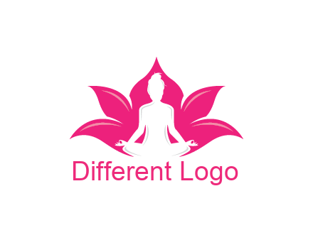 negative spacing meditating girl in lotus