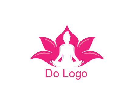 negative spacing meditating girl in lotus