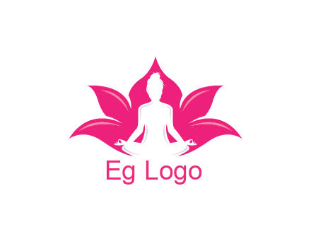 negative spacing meditating girl in lotus