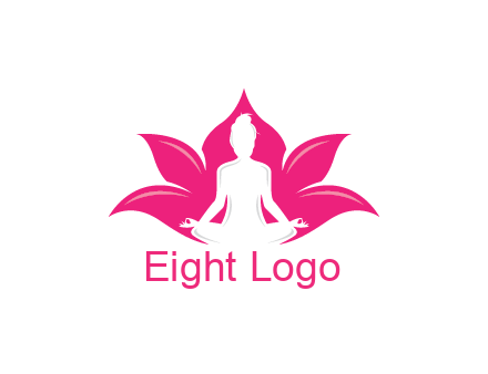 negative spacing meditating girl in lotus