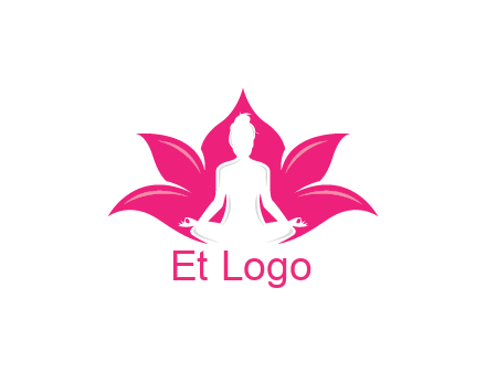 negative spacing meditating girl in lotus