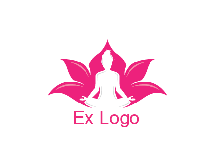 negative spacing meditating girl in lotus