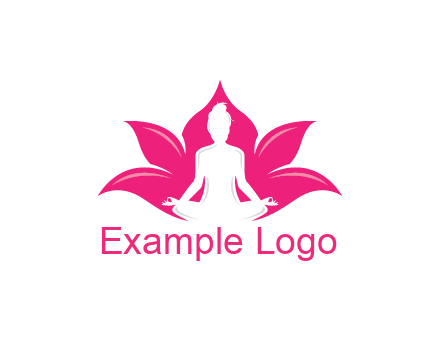 negative spacing meditating girl in lotus