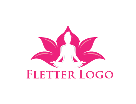 negative spacing meditating girl in lotus