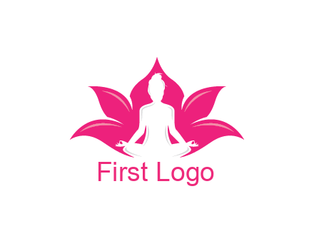 negative spacing meditating girl in lotus
