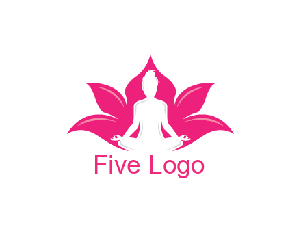negative spacing meditating girl in lotus