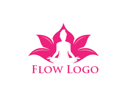 negative spacing meditating girl in lotus
