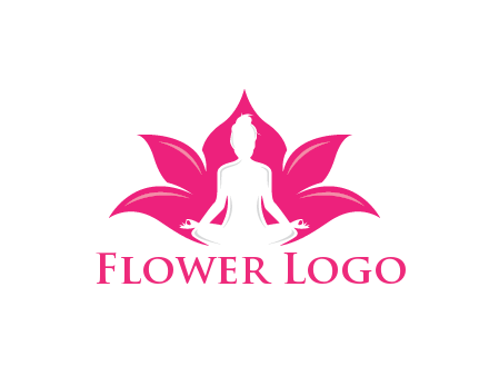negative spacing meditating girl in lotus