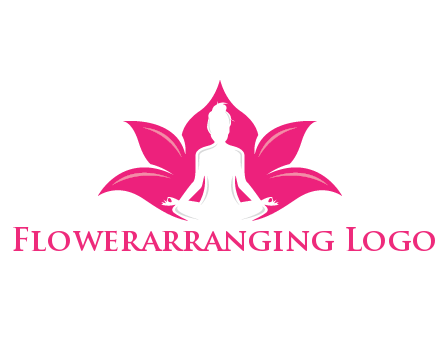 negative spacing meditating girl in lotus