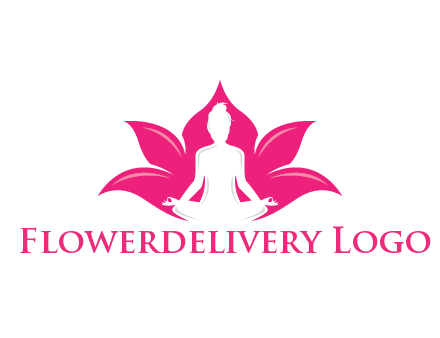 negative spacing meditating girl in lotus