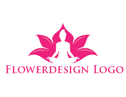 negative spacing meditating girl in lotus