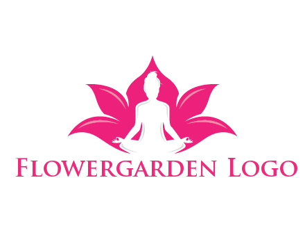negative spacing meditating girl in lotus