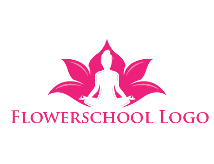 negative spacing meditating girl in lotus