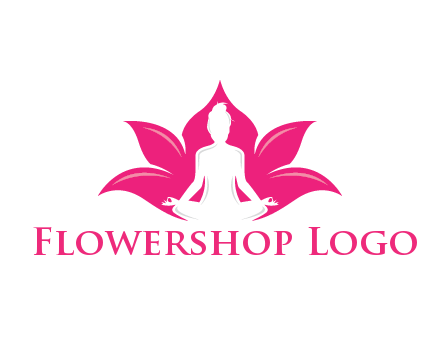 negative spacing meditating girl in lotus