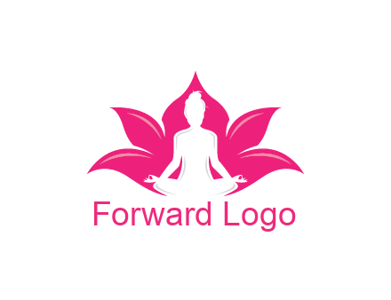 negative spacing meditating girl in lotus