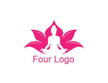 negative spacing meditating girl in lotus