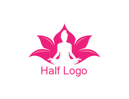 negative spacing meditating girl in lotus