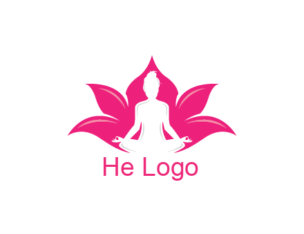 negative spacing meditating girl in lotus
