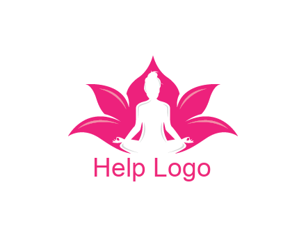 negative spacing meditating girl in lotus