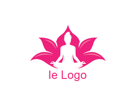 negative spacing meditating girl in lotus