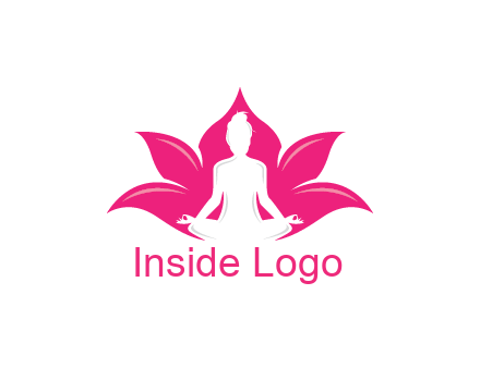 negative spacing meditating girl in lotus