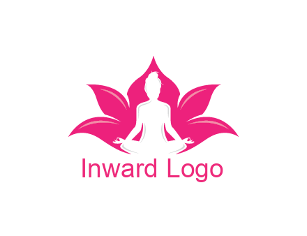 negative spacing meditating girl in lotus