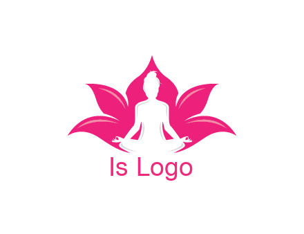 negative spacing meditating girl in lotus