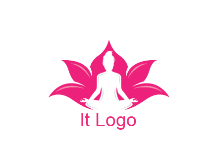 negative spacing meditating girl in lotus