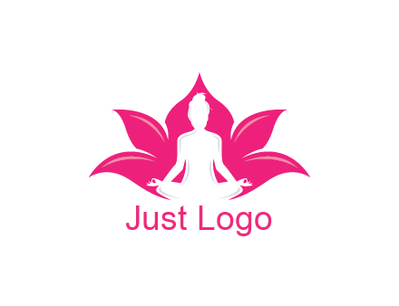 negative spacing meditating girl in lotus