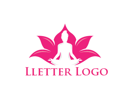 negative spacing meditating girl in lotus