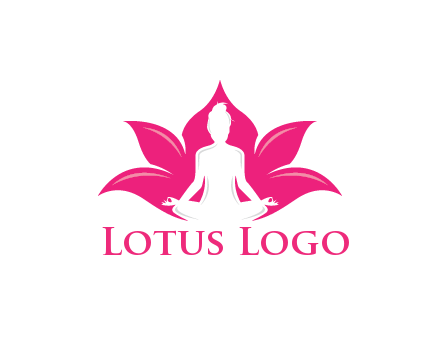 negative spacing meditating girl in lotus