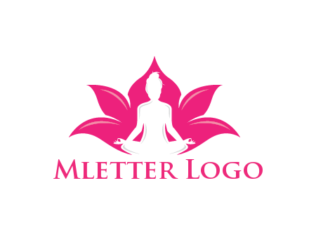 negative spacing meditating girl in lotus