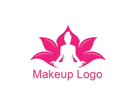 negative spacing meditating girl in lotus