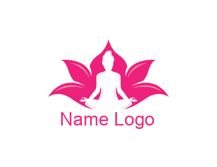 negative spacing meditating girl in lotus