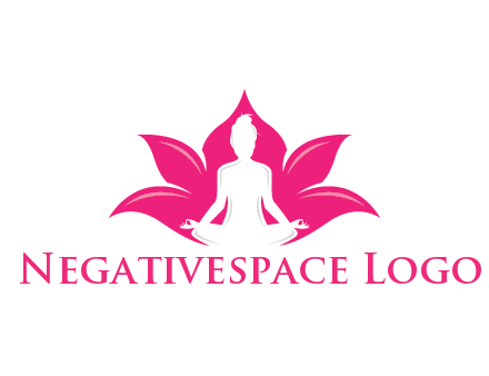 negative spacing meditating girl in lotus